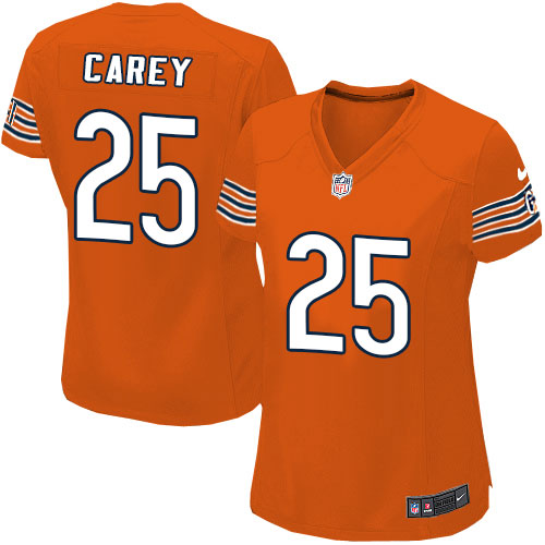 Women's Game Ka'Deem Carey Nike Jersey Orange Alternate - #25 NFL Chicago Bears